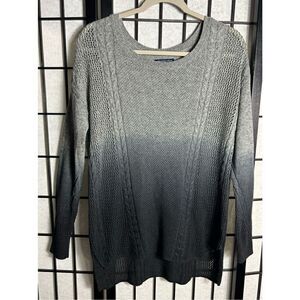 American Eagle Outfitters Gray/Black Ombré Long Sleeve Sweater